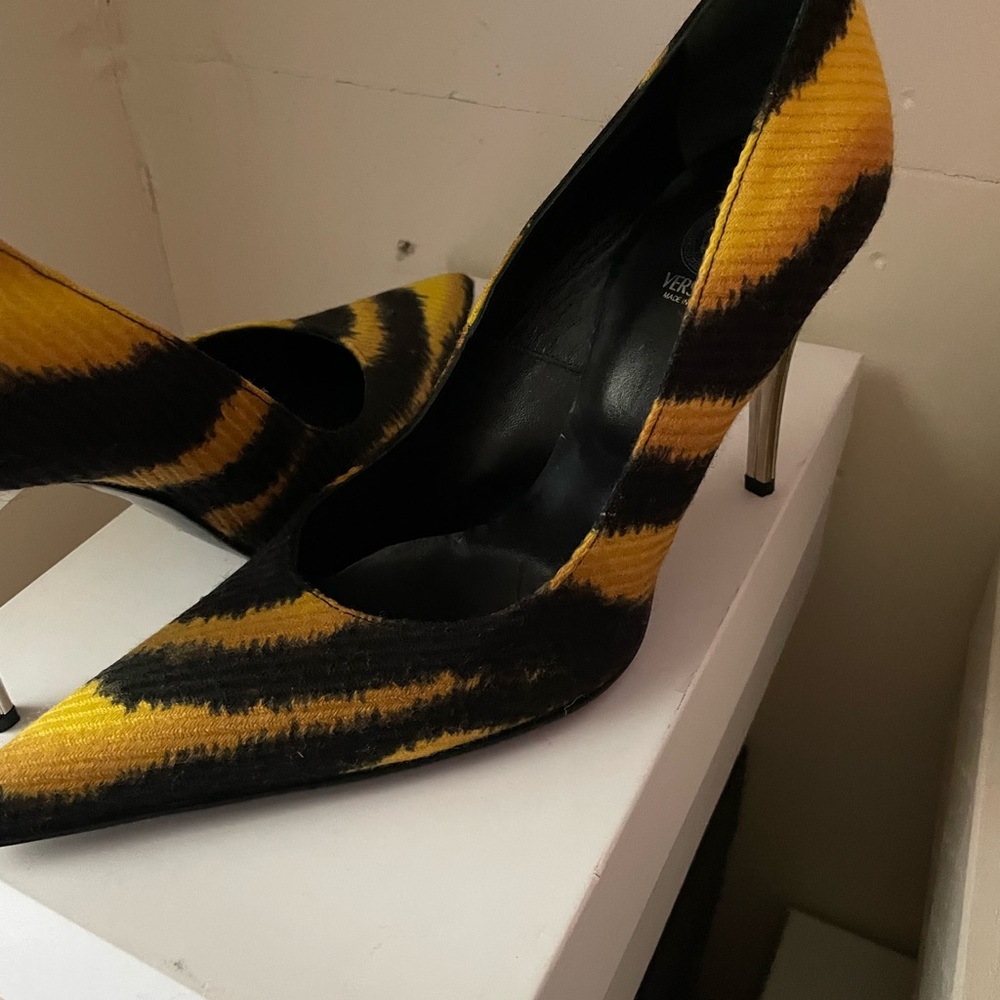 Versace Collection Black and Yellow Heels